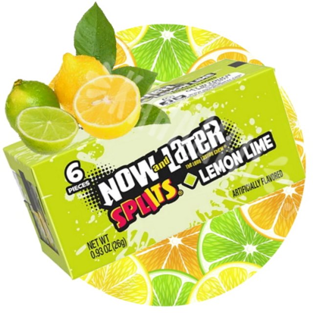 Now and Later Splits Lemon Lime - Ferrara Candy - Importado México