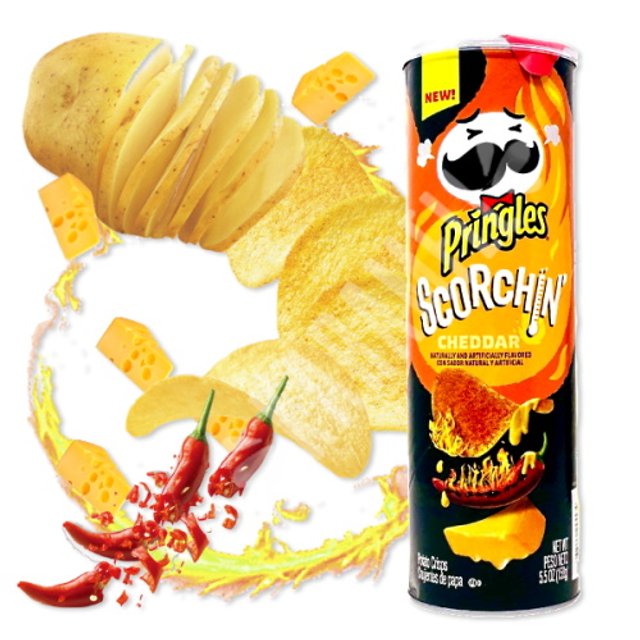Batata Pringles Scorchin Cheddar - Importado EUA  