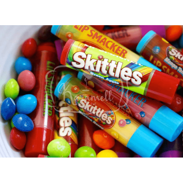 Kit 8x Lip Balms Smacker Sabores Incríveis * Skittles * Importado EUA
