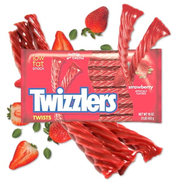 Twizzlers Twists Strawberry 453g - Morango - Importado EUA