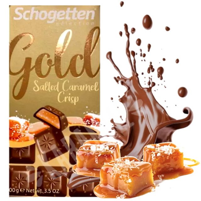Chocolate Schogetten Gold Salted Caramel Crisp - Importado Alemanha
