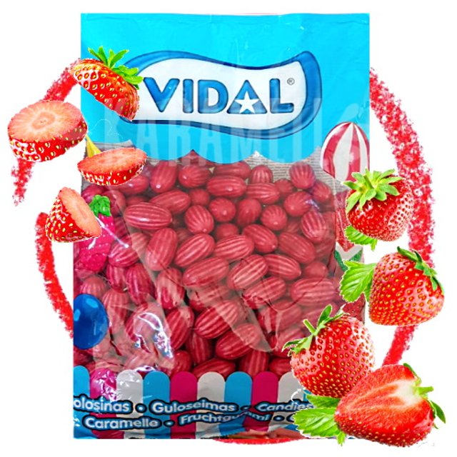 Chicletes Melones Rojos sabor Fresas Ácidas Vidal -  Espanha