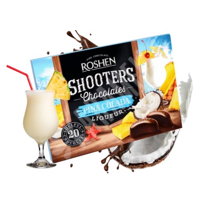 Bombons Recheados com Licor de Pina Colada - Shooters Chocolates - Hungria
