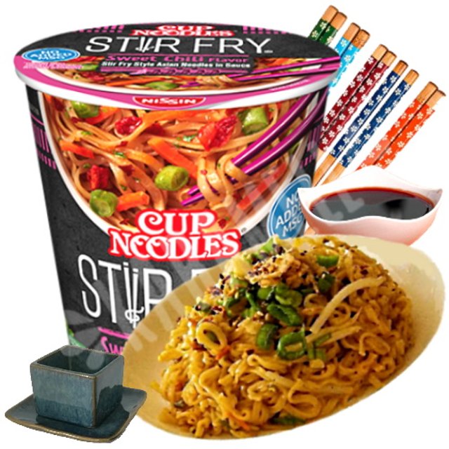 Lámen Cup Noodles Stir Fry Sweet Chili - Nissin - Importado EUA
