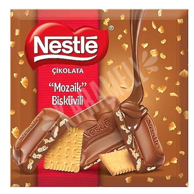 Chocolate ao Leite Mozaik Biscüvili - Nestlé - Importado Turquia 