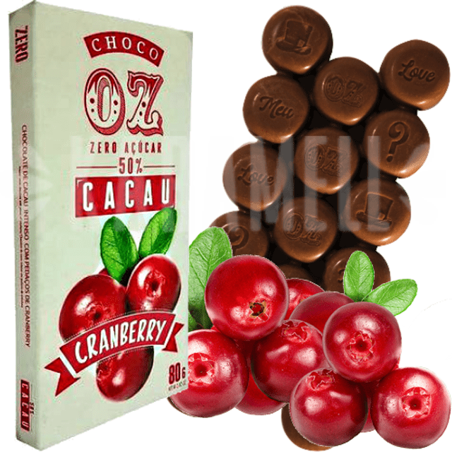 Chocolate Zero Açúcar com Cranberry - Choco OZ