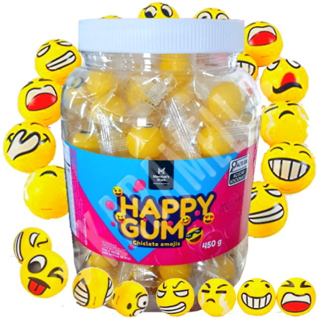 Chicletes Emojis  Happy Gum - Pote 450g - Importado