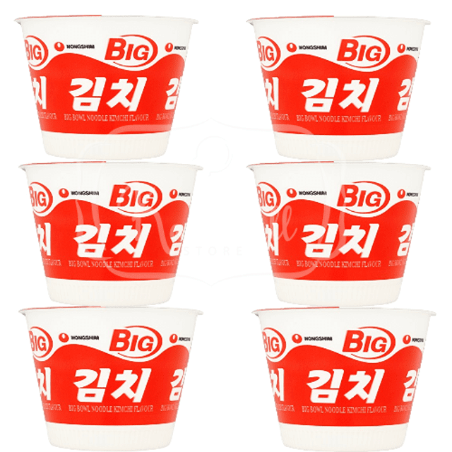 Lamen Nongshim Big Bowl Noodle Kimchi - ATACADO 6X - Importado Coreia