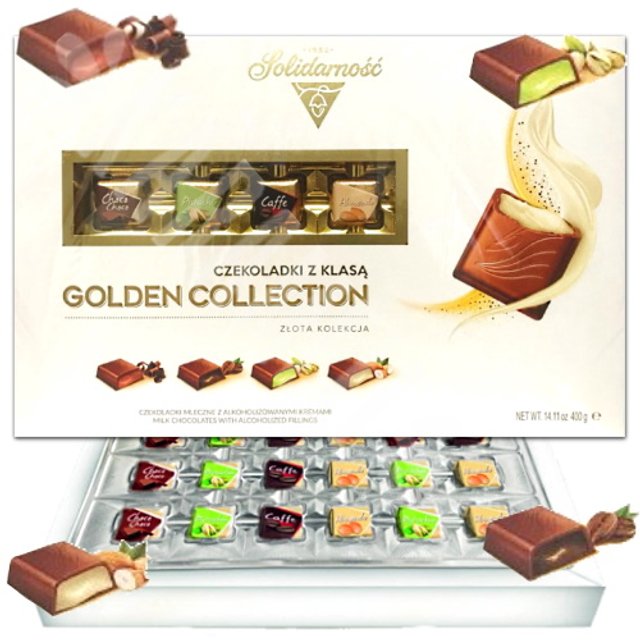 Bombons Chocolate Solidarnosc Golden Collection - Importado Polônia