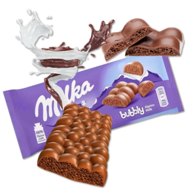 Milka Bubbly Chocolate Importado da Polônia 90g. Karamell Store