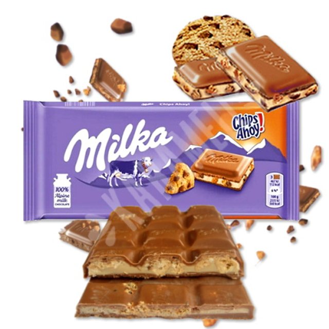 Chocolates Importados da Polônia - Milka Chips Ahoy - 100g