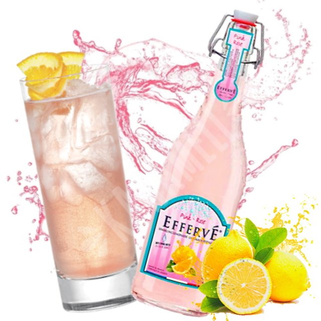 Água Com Gás Saborizada Rose Pink Limonade  - Effervé - França