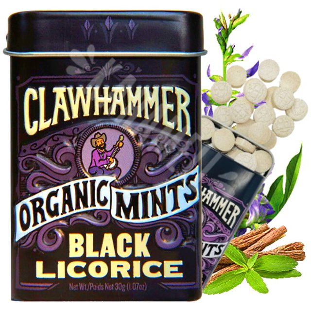 Balas Clawhammer Organic Mints Black Licorice - Big Sky - Canadá