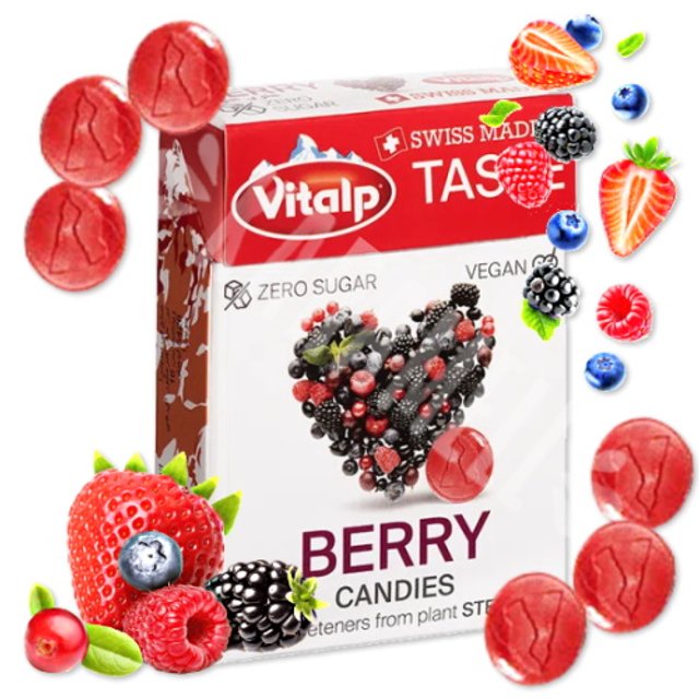 Balas Zero Sugar Berry Candies - Vitalp - Importado Suíça
