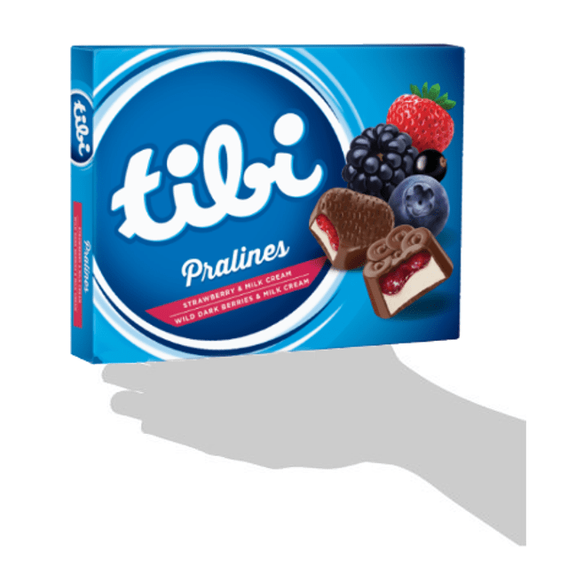 Tibi Pralines Strawberry & Milk Cream / Wild Dark Berries & Milk Cream - Importado Hungria