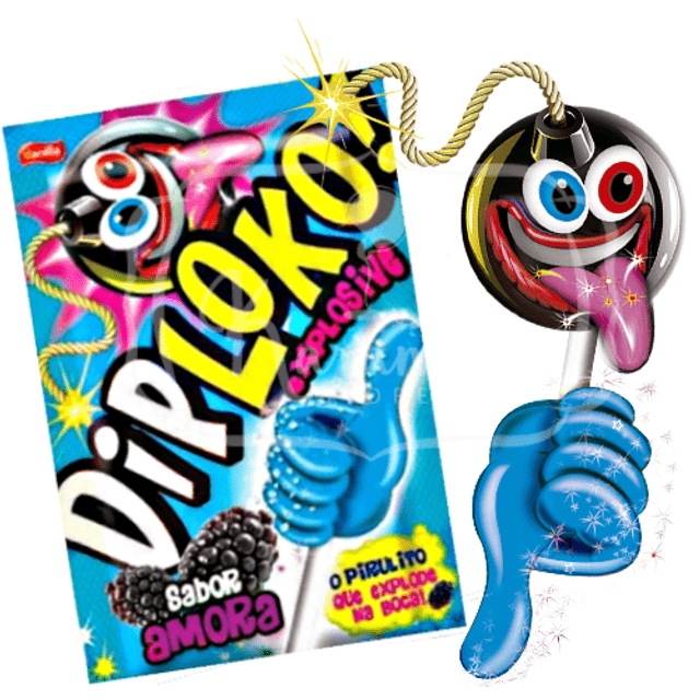 Pirulito Explosivo Sabor Amora - Dip Loko Explosive