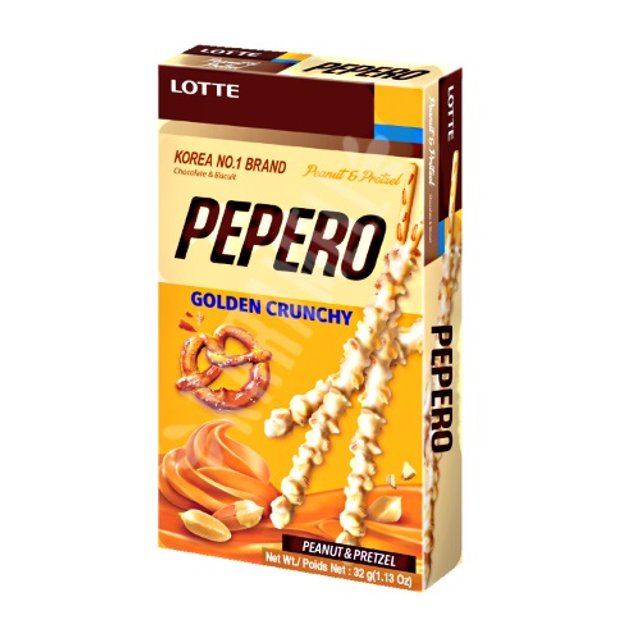 Pepero Amendoin com Pretzel - Lotte - Importado Coréia