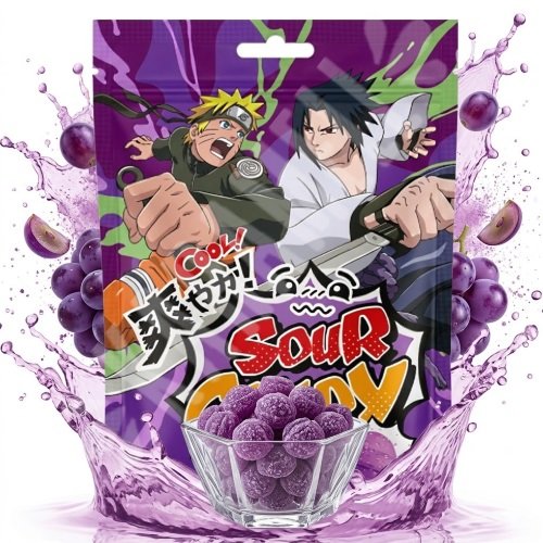 Balas Super ácidas Azedas Sour Candy - UVA - 65g | Naruto