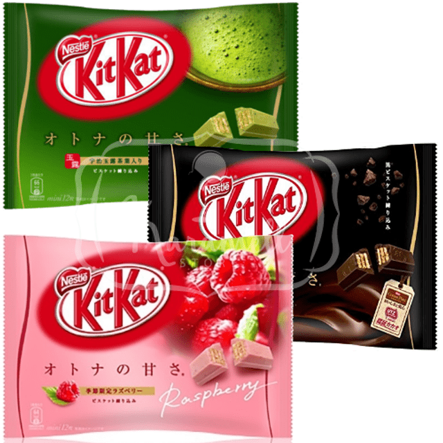 Kit 3 Itens Kit Kat - Chá verde + Dark + Raspberry - Importado Japão