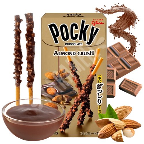 Glico Pocky Chocolate & Almond Crush - Imp. Japão | Karamell Store