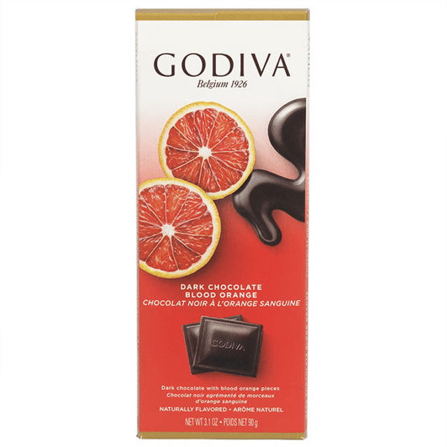 Godiva Dark Chocolate Blood Orange Bar - Chocolate e Laranja de Sangue - Importado da Holanda