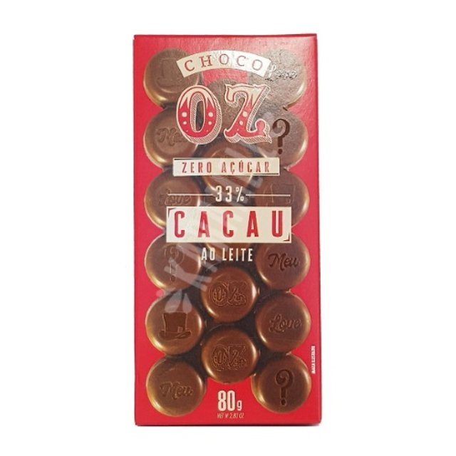 Chocolate 33% Cacau ao Leite Zero Açúcar - Choco Oz