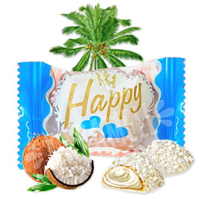Wafer Happy Bianco Coconut - Flis - Importado Polônia