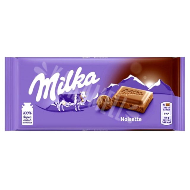 Milka Noisette - Chocolate Com Creme de Avelã - Importado Polônia