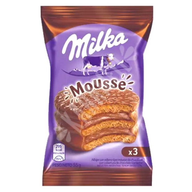 Milka Mousse - Alfajor x3 Camadas - Recheado com Mousse de Chocolate ...