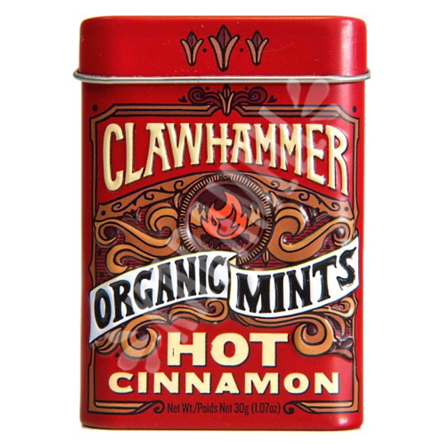 Balas Clawhammer Organic Mints - Hot Cinnamon - Importado Canadá