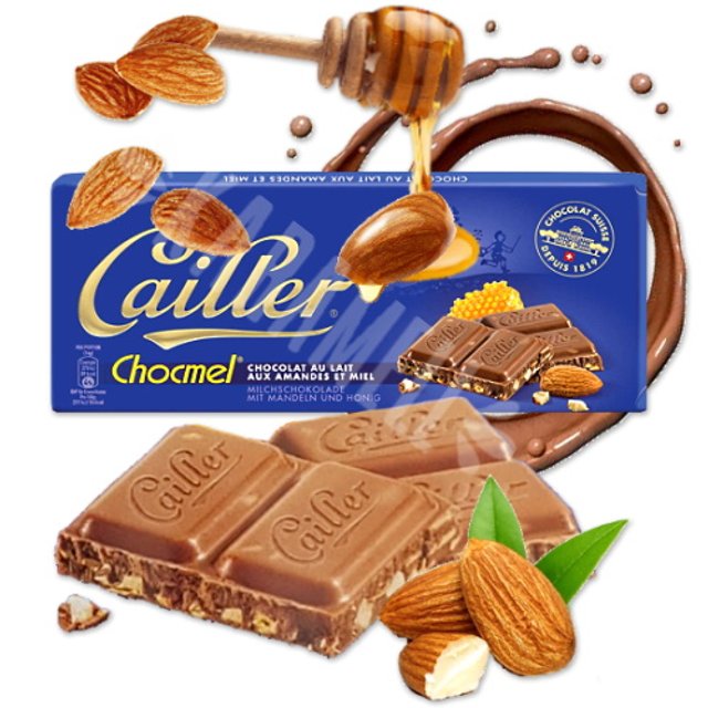  Chocolate Cailler ChocMel Amandes Et Miel - Importado Suiça