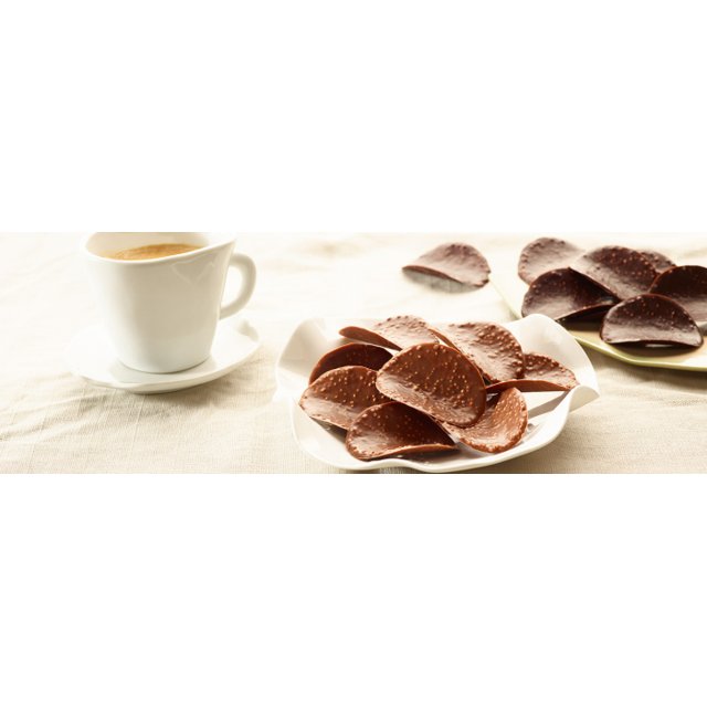 Batatas Chips de chocolate Belga Meio Amargo e crocantes de avelãs - 36 Chocolas Crispy Cacao