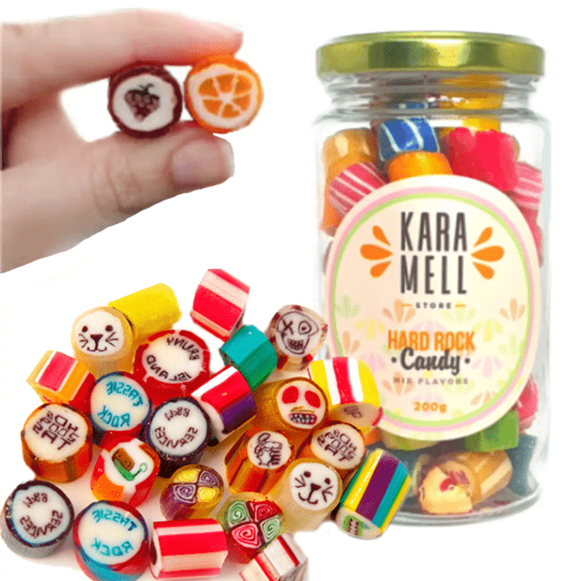 Balas Rolo Hard Rock Candy - Mix Flavors - Linha Karamell