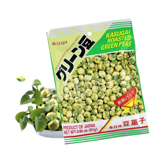 Snacks de Ervilhas Roasted Green Peas Kasugai - Importado do Japão
