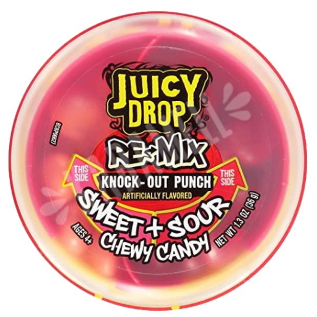 Balas Juicy Drop Re Mix Sweet Sour Sabor Knock Out Punch Turquia Karamell Store
