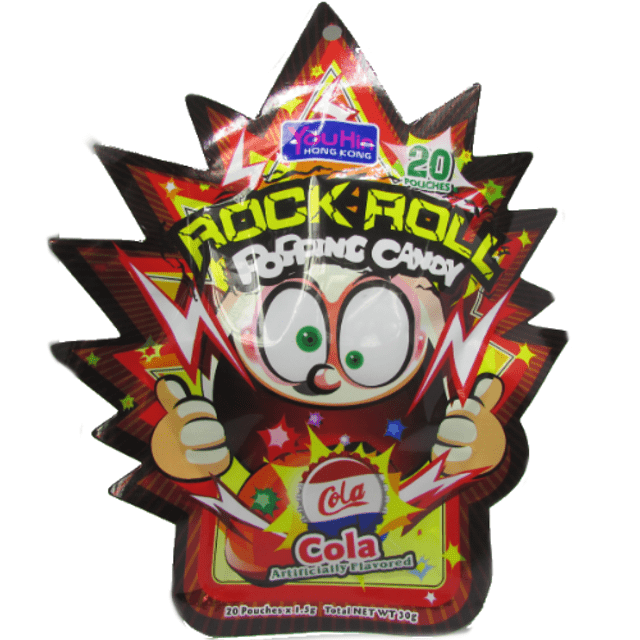 Rock Roll Popping Candy - Balas que Explodem na Boca - Sabor Cola - Importado