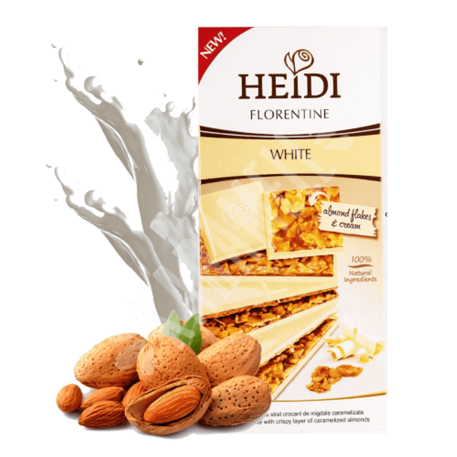 Chocolate Branco com Amêndoas Heidi Florentine White - Romênia