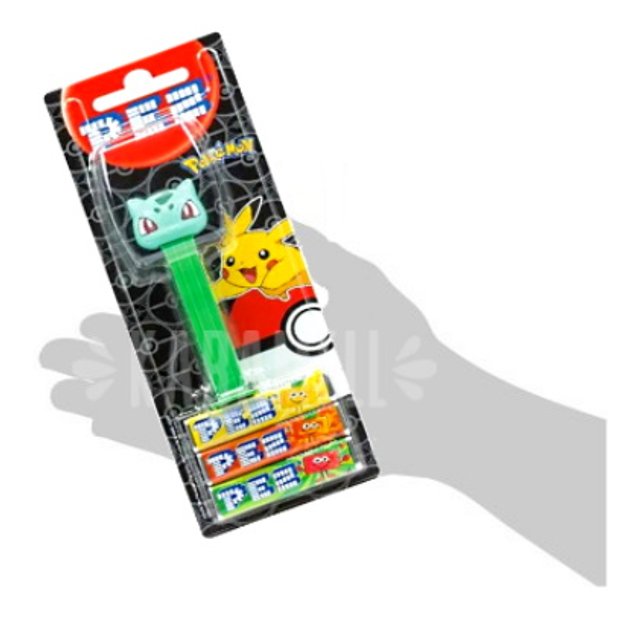 Pez Pokémon Bulbasaur - Pastilhas + Dispenser - Importado da Hungria