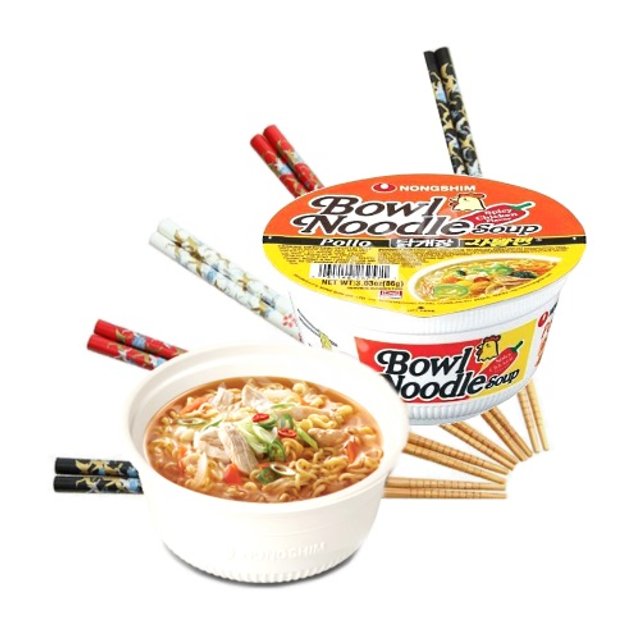 Lamen Bowl Noodle Picante Galinha - Nongshim - Importado da Coreia