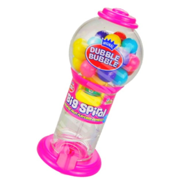 Dispenser Pink Chicletes Dubble Bubble Big Spiral - Importado Canadá