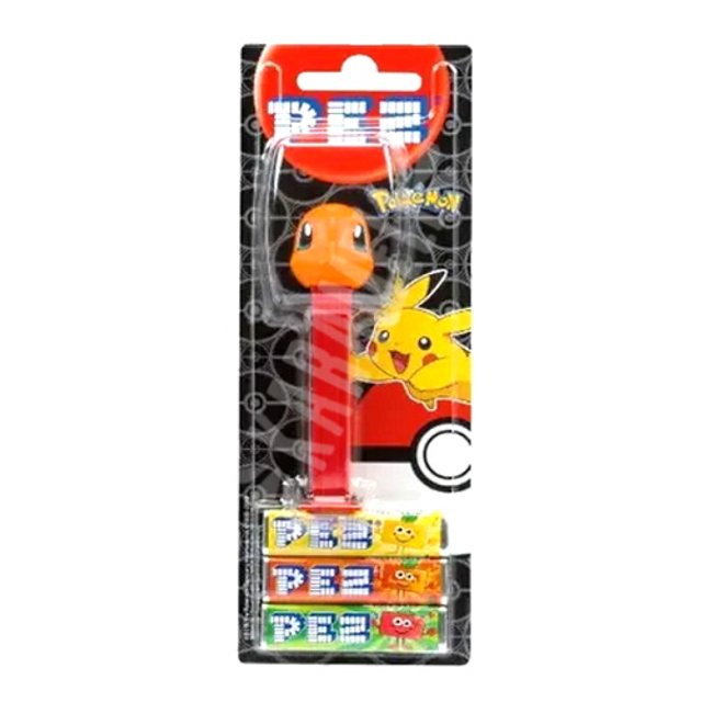 Pez Pokémon Charmander - Pastilhas + Dispenser - Importado da Hungria