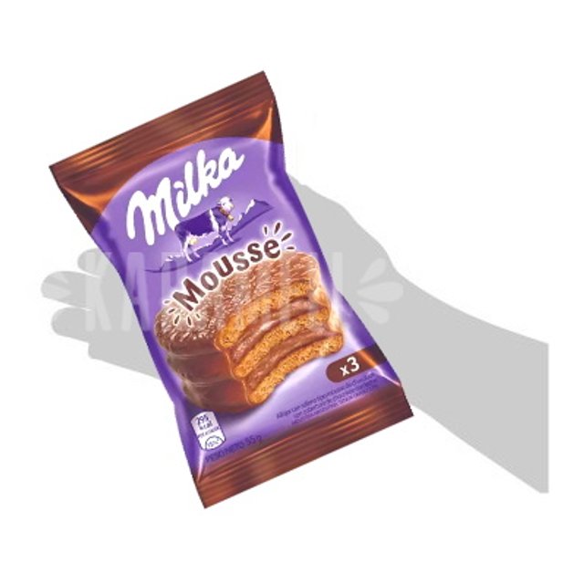 Milka Mousse - Alfajor x3 Camadas - Recheado com Mousse de Chocolate