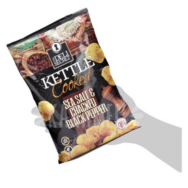 Batata Chips Sea Salt & Black Pepper - The Deli Secret - Importado EUA