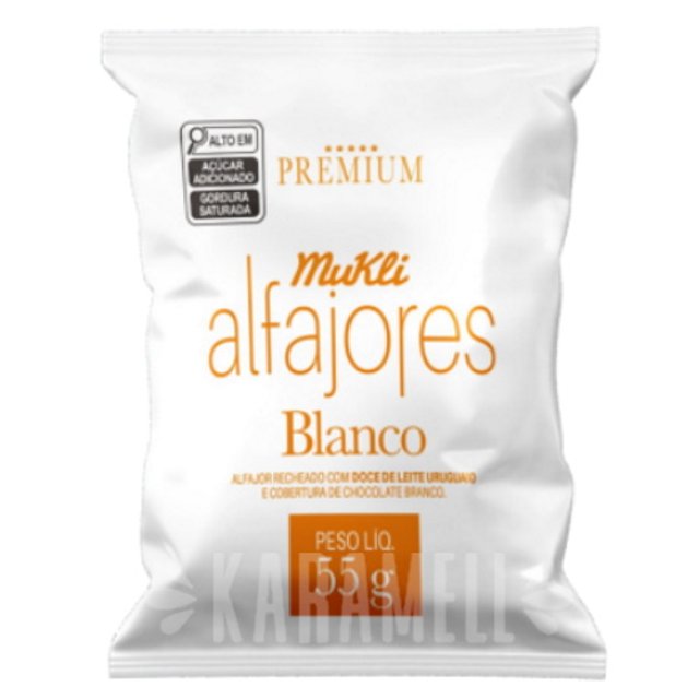 Alfajor Blanco Premium Recheado com Doce de Leite - Mukli 