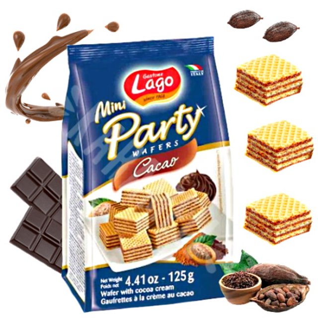 Biscoito Wafer Mini Party  Cacao - Gastone Lago - Importado Itália