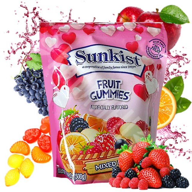 Balas Fruit Gummies  Mixed Tutti Frutti - Sunkist - Importado Turquia