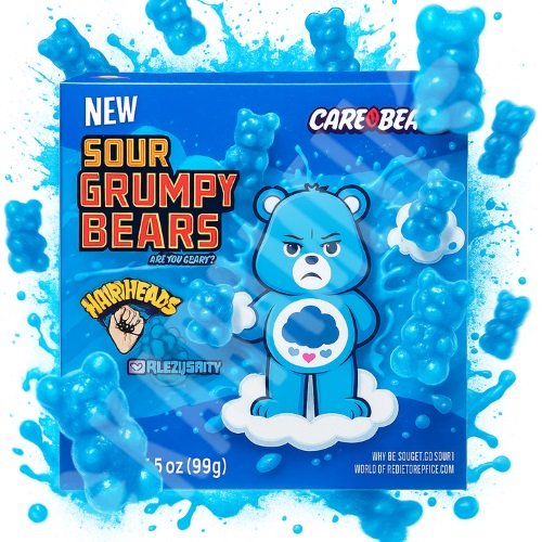 Balas Sour Grumpy Bears Gummy Warheads - Importado EUA | Karamell Store