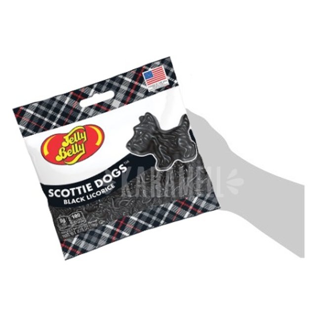 Scottie Dogs Black Licorice Jelly Belly Balas Sabor Alcaçuz Real EUA
