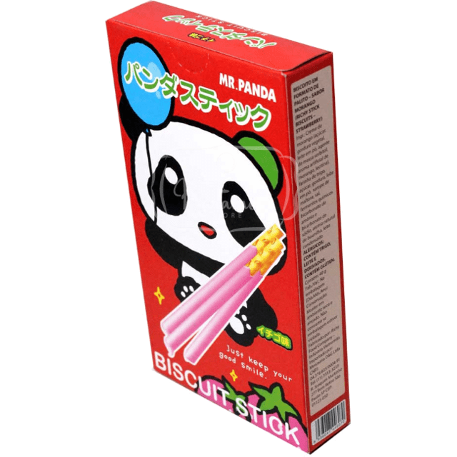 Palitos de Biscoito Mr. Panda - Sabor Morango - Importado Vietnã