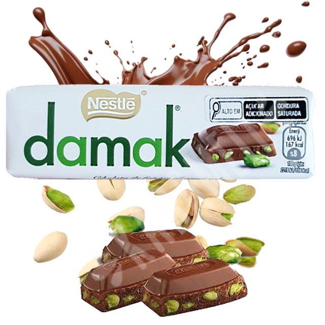 Chocolate ao Leite Damak Pistache - Nestlé - Importado Turquia 